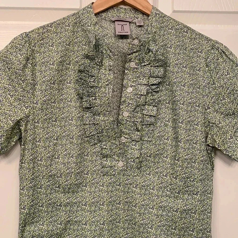 Tristan green blue floral S